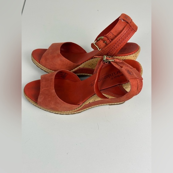 Timberland Earthkeepers Maeslin Red Leather Ankle Strap Platform Sandals Sz US 7 - Picture 3 of 8